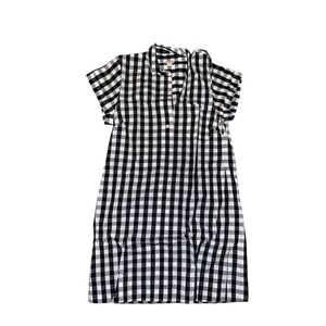 J Crew black and white gingham print dress small